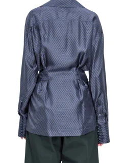 CLICKYS LS COLLARED SILK TWILL SHIRT