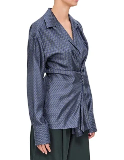 CLICKYS LS COLLARED SILK TWILL SHIRT