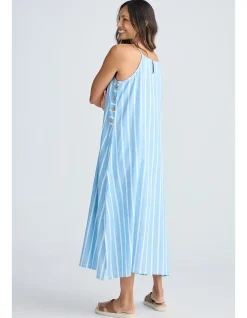 Cliffside Linen Stripe Maxi Dress