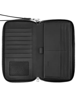 Clssc Grained Travel Wallet Black