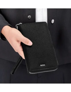 Clssc Grained Travel Wallet Black