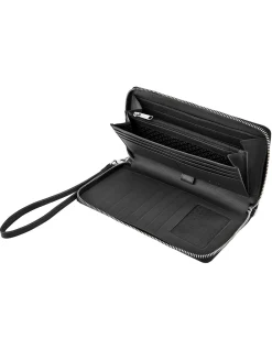 Clssc Grained Travel Wallet Black