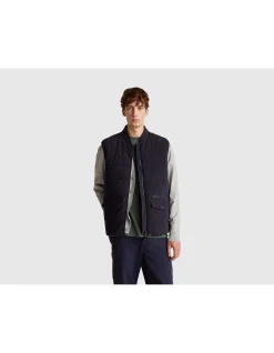 Collared Corduroy Padded Down Vest