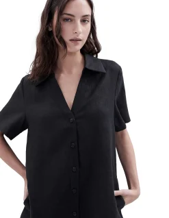 COLLARED BUTTON THROUGH DRESS