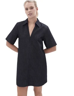 COLLARED DENIM DRESS