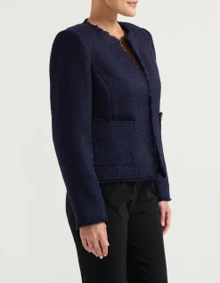 COLLARLESS FRINGED JACKET