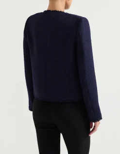 COLLARLESS FRINGED JACKET