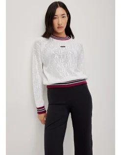 Contrast Logo Knit Crew