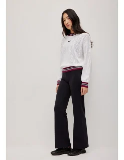 Contrast Logo Knit Crew