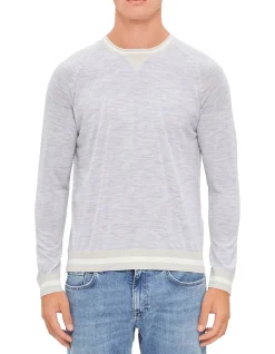Contrast Pipping Crew Neck Short Sleeve Sweater