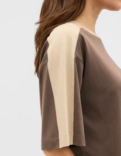CONTRAST SLEEVE PANEL BOXY TEE
