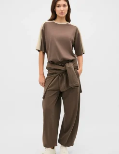 CONTRAST SLEEVE PANEL BOXY TEE