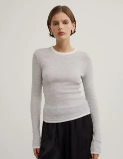 Contrast Trim Long Sleeve Top