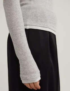Contrast Trim Long Sleeve Top