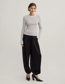 Contrast Trim Long Sleeve Top