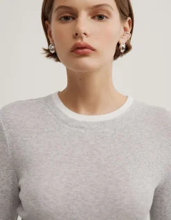 Contrast Trim Long Sleeve Top
