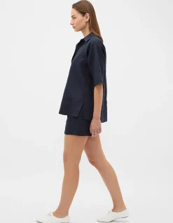 CORE LINEN HALF PLACKET POPOVER