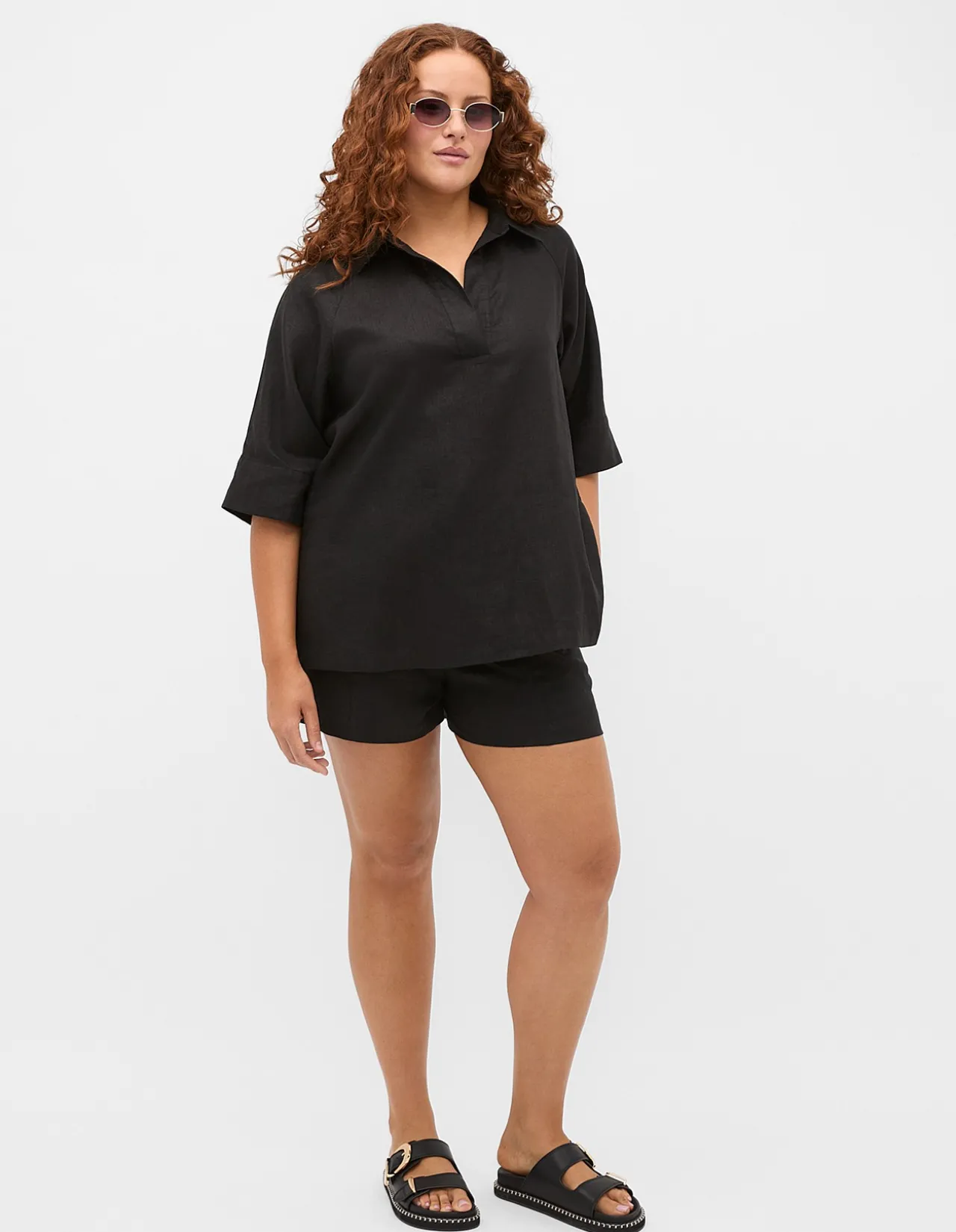 CORE LINEN HALF PLACKET POPOVER