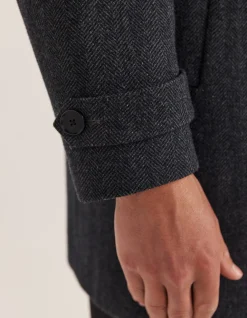 COREY HERRINGBONE WOOL COAT