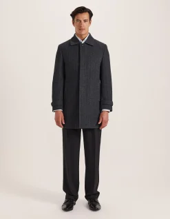 COREY HERRINGBONE WOOL COAT