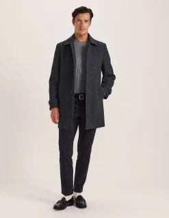 COREY HERRINGBONE WOOL COAT