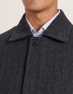 COREY HERRINGBONE WOOL COAT