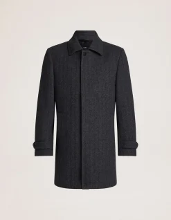 COREY HERRINGBONE WOOL COAT