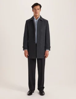 COREY HERRINGBONE WOOL COAT