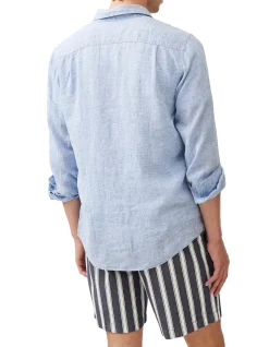 COROMANDEL 2 LONG SLEEVE SPORTS FIT SHIRT - DENIM