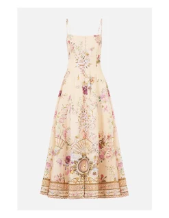 CORSET DRESS WITH LONG FLARED SKIRT