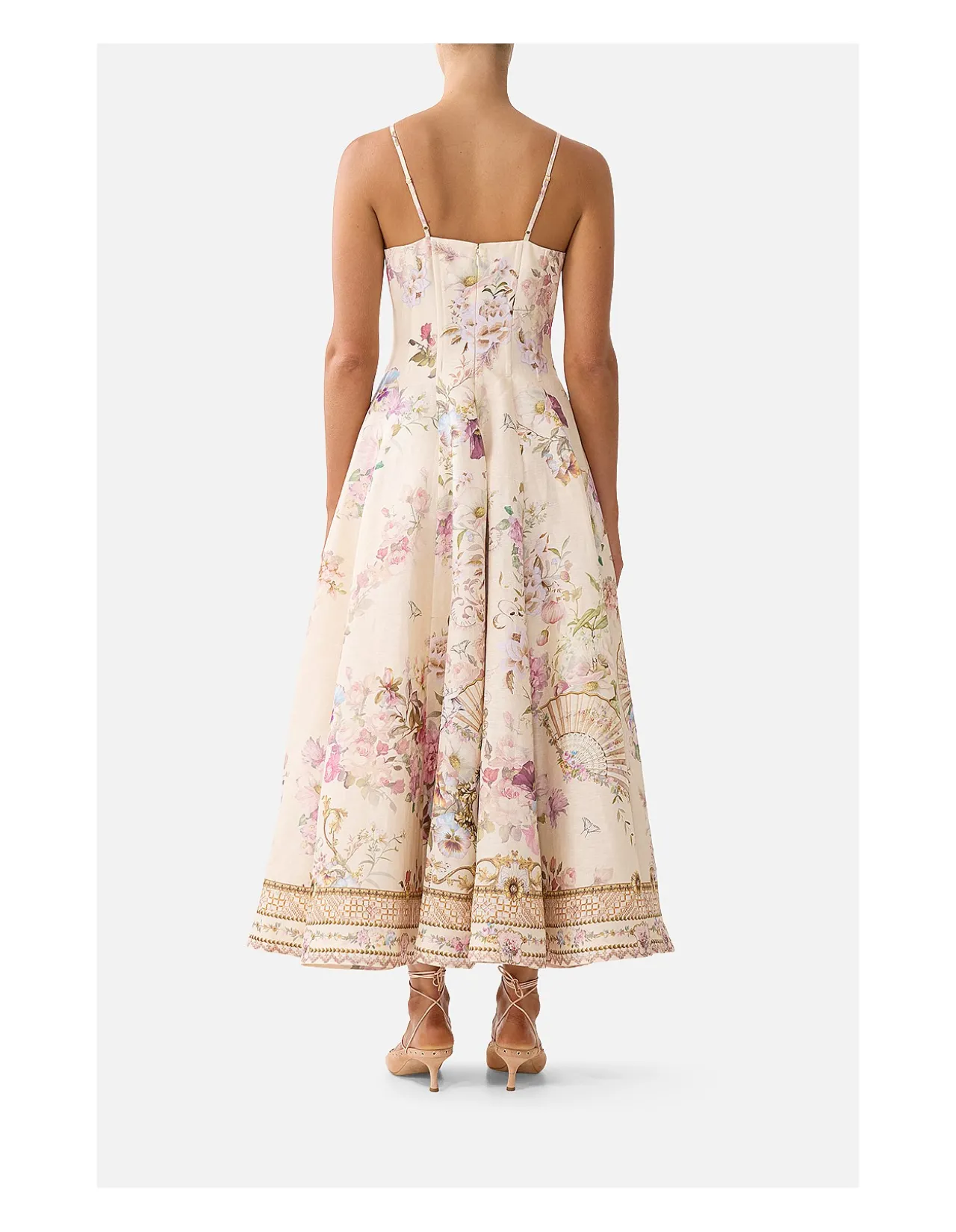 CORSET DRESS WITH LONG FLARED SKIRT