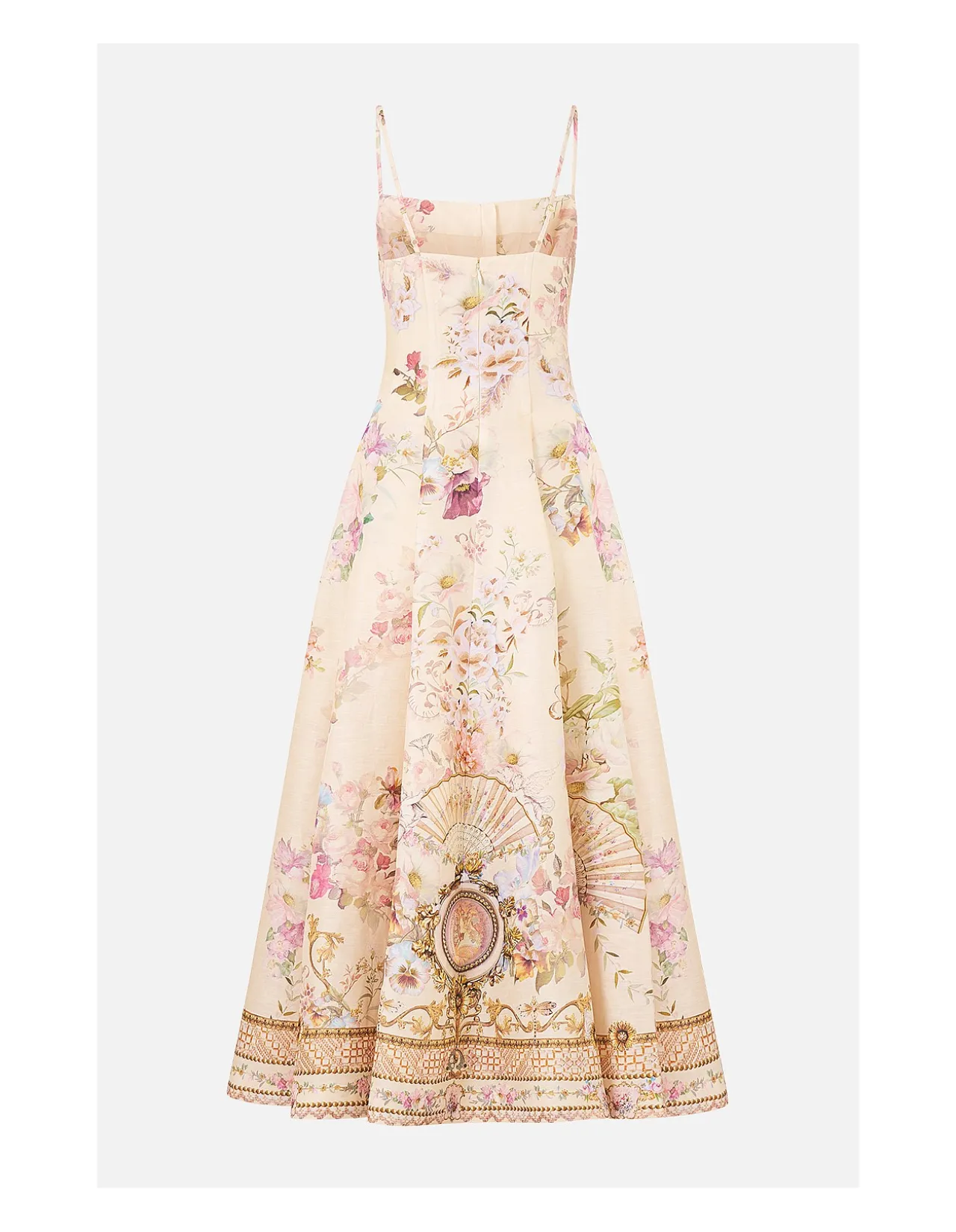 CORSET DRESS WITH LONG FLARED SKIRT
