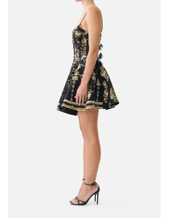 CORSET DRESS WITH SHORT FLARED SKIRT