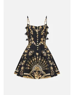 CORSET DRESS WITH SHORT FLARED SKIRT