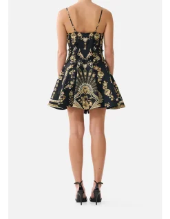 CORSET DRESS WITH SHORT FLARED SKIRT