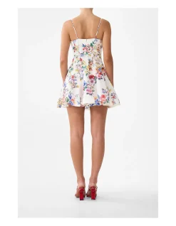 CORSET DRESS WITH SHORT FLARED SKIRT
