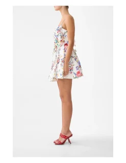 CORSET DRESS WITH SHORT FLARED SKIRT