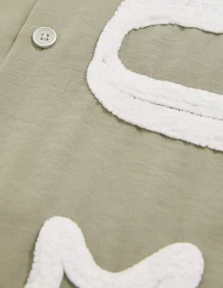 CORVO S EMBROIDERED MOTIF CUBAN SHIRT