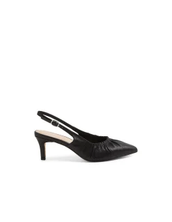 Cossette Ruched Leather Slingback Pumps