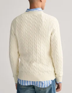Cotton Cable Knit Crew Neck