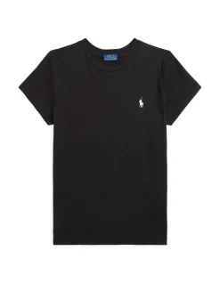 Cotton Jersey Crewneck T-Shirt RL Black