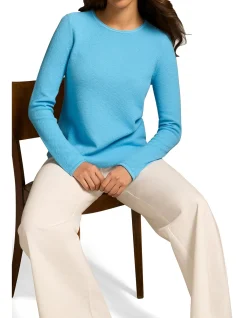 Cotton Mix Stitch Jumper - Radiant Blue