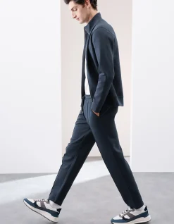 Cotton Rich Pin Tuck Straight Leg Jogger