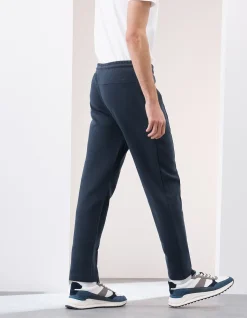 Cotton Rich Pin Tuck Straight Leg Jogger
