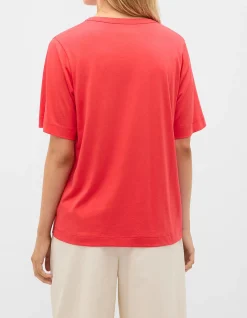 COTTON V NECK RELAXED TEE