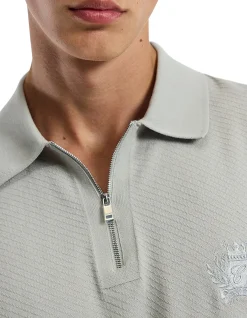 COTTON ZIP NECK POLO
