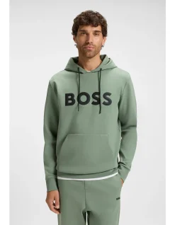 Cotton-blend hoodie with moulded logo
