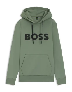 Cotton-blend hoodie with moulded logo