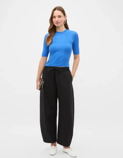 COTTON BLEND RIB KNIT TOP