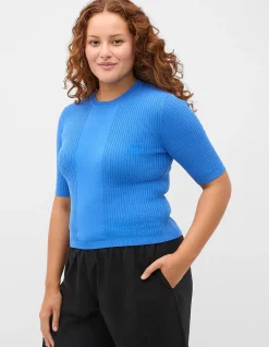 COTTON BLEND RIB KNIT TOP